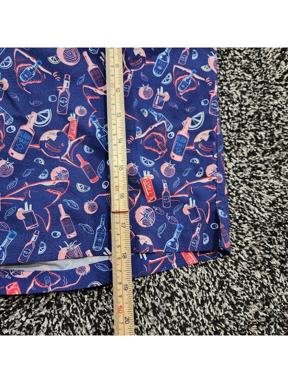 Peter Millar Seaside Swim Trunks Medium Recipe for Disaster Blue Cocktail Print